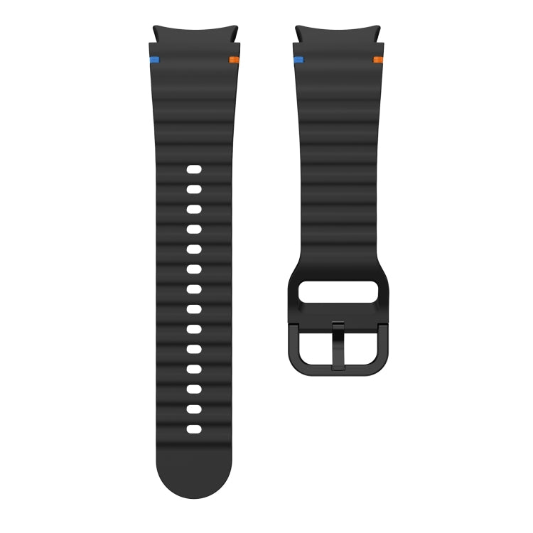 For Samsung Galaxy Watch 5 40 / 44mm Wave Pattern Stitched Silicone Watch Band(Black) - free shipping - PMC TechLife - Order now!