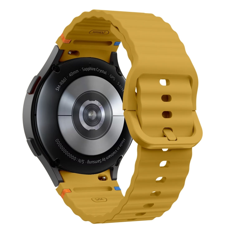 For Samsung Galaxy Watch 5 40 / 44mm Wave Pattern Stitched Silicone Watch Band(Yellow) - free shipping - PMC TechLife - Order now!