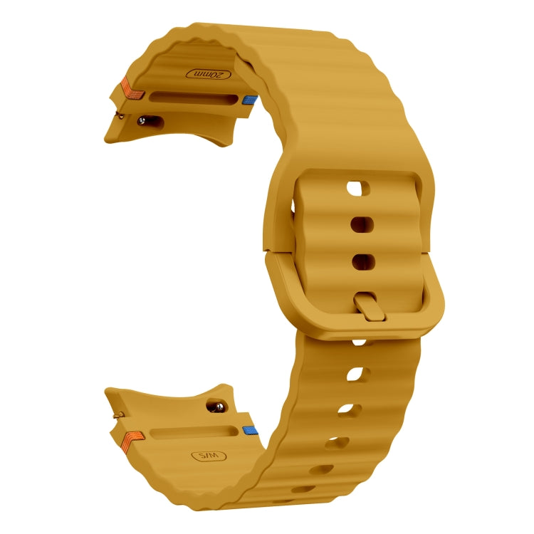 For Samsung Galaxy Watch 5 40 / 44mm Wave Pattern Stitched Silicone Watch Band(Yellow) - free shipping - PMC TechLife - Order now!