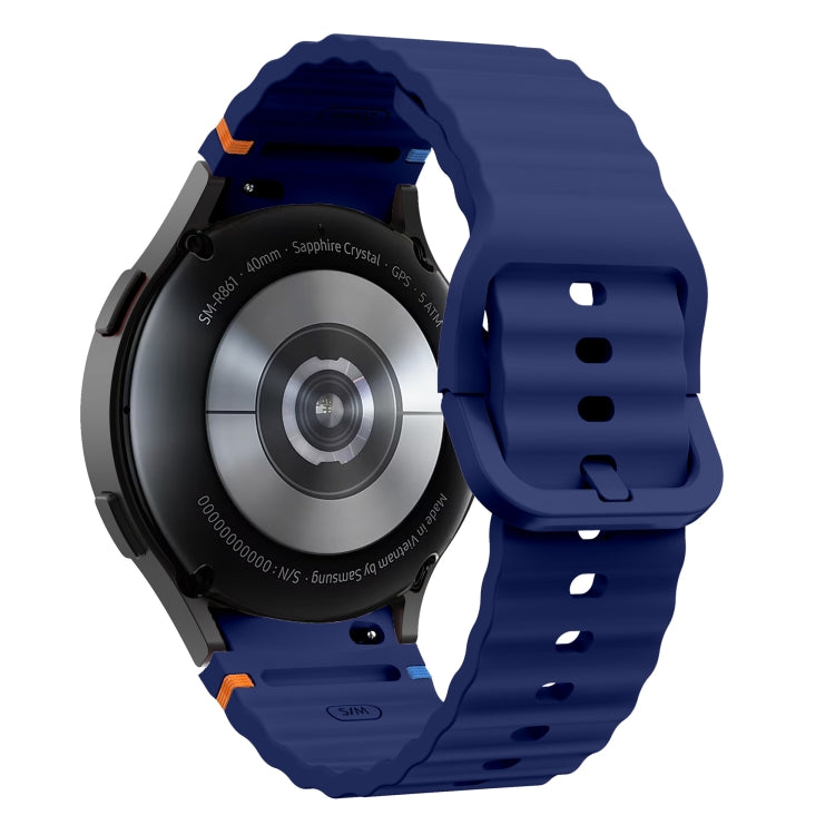 For Samsung Galaxy Watch 5 40 / 44mm Wave Pattern Stitched Silicone Watch Band(Dark Blue) - free shipping - PMC TechLife - Order now!
