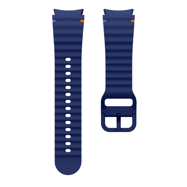 For Samsung Galaxy Watch 5 40 / 44mm Wave Pattern Stitched Silicone Watch Band(Dark Blue) - free shipping - PMC TechLife - Order now!