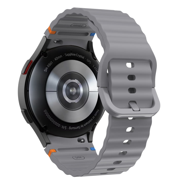For Samsung Galaxy Watch 5 Pro Wave Pattern Stitched Silicone Watch Band(Dark Gray) - free shipping - PMC TechLife - Order now!