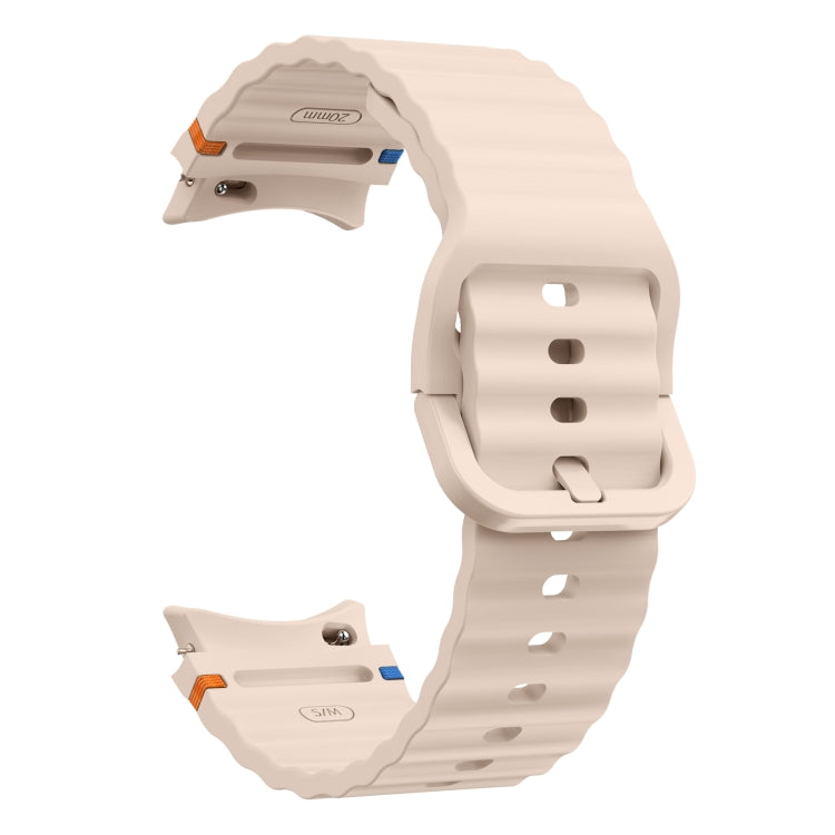 For Samsung Galaxy Watch 5 Pro Wave Pattern Stitched Silicone Watch Band(Pink) - free shipping - PMC TechLife - Order now!