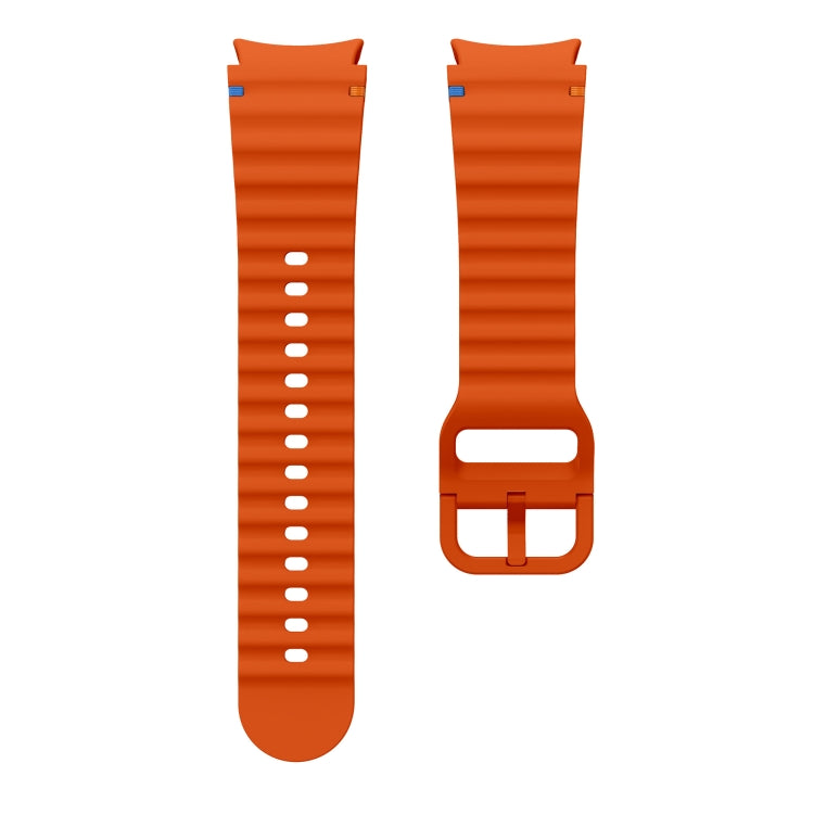 For Samsung Galaxy Watch 5 Pro Wave Pattern Stitched Silicone Watch Band(Orange) - free shipping - PMC TechLife - Order now!