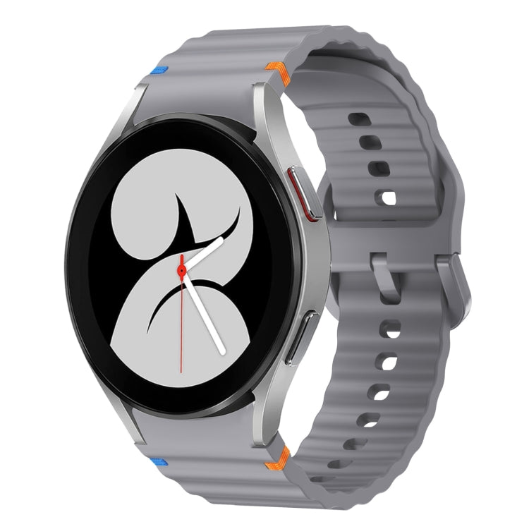 For Samsung Galaxy Watch 4 40 / 44mm Wave Pattern Stitched Silicone Watch Band(Dark Gray) - free shipping - PMC TechLife - Order now!