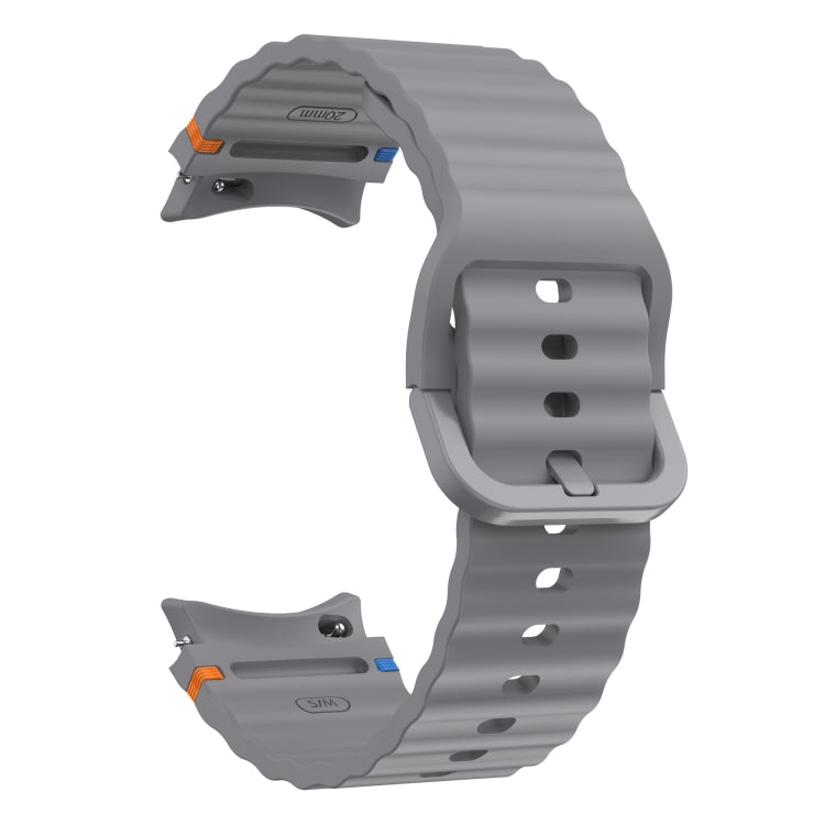 For Samsung Galaxy Watch 4 40 / 44mm Wave Pattern Stitched Silicone Watch Band(Dark Gray) - free shipping - PMC TechLife - Order now!