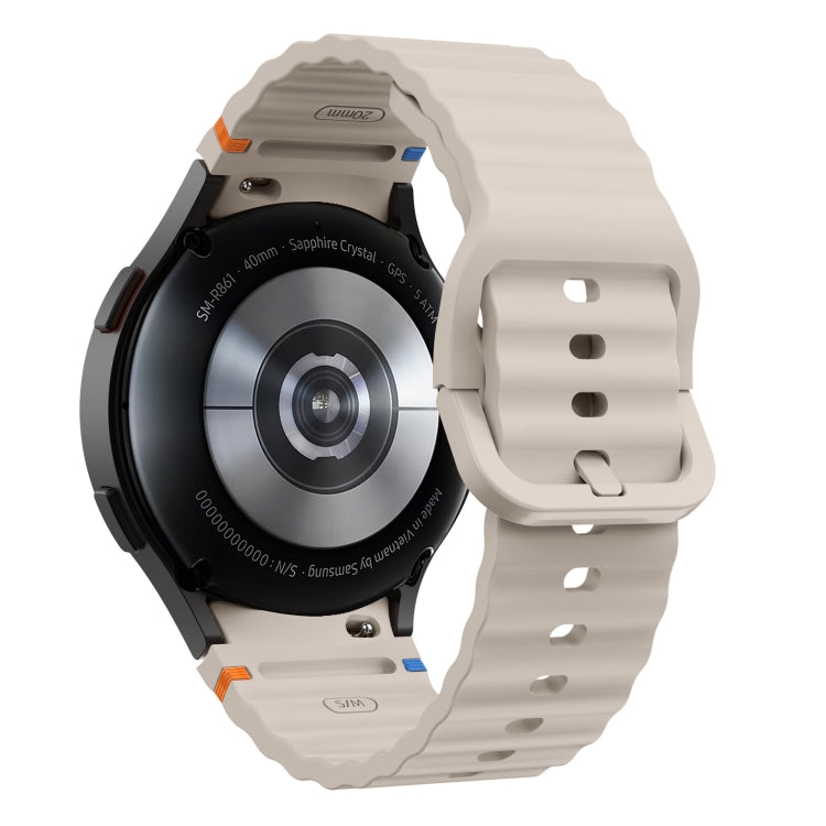For Samsung Galaxy Watch3 41mm Wave Pattern Stitched Silicone Watch Band(Starlight) - free shipping - PMC TechLife - Order now!