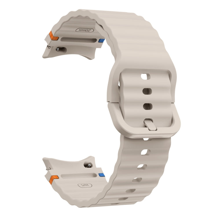 For Samsung Galaxy Watch3 41mm Wave Pattern Stitched Silicone Watch Band(Starlight) - free shipping - PMC TechLife - Order now!