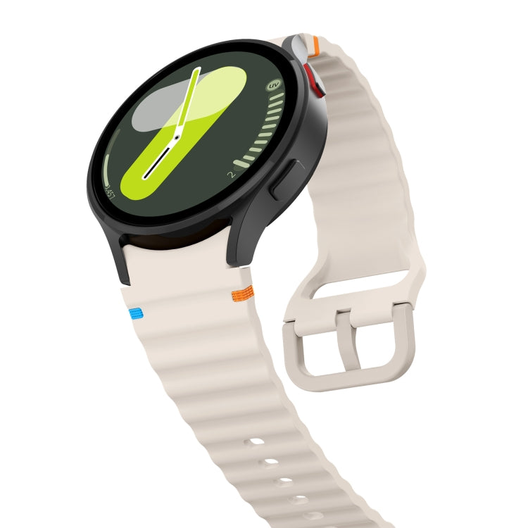 For Samsung Galaxy Watch3 41mm Wave Pattern Stitched Silicone Watch Band(Starlight) - free shipping - PMC TechLife - Order now!