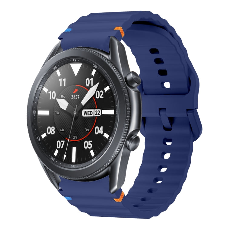For Samsung Galaxy Watch3 41mm Wave Pattern Stitched Silicone Watch Band(Dark Blue) - free shipping - PMC TechLife - Order now!