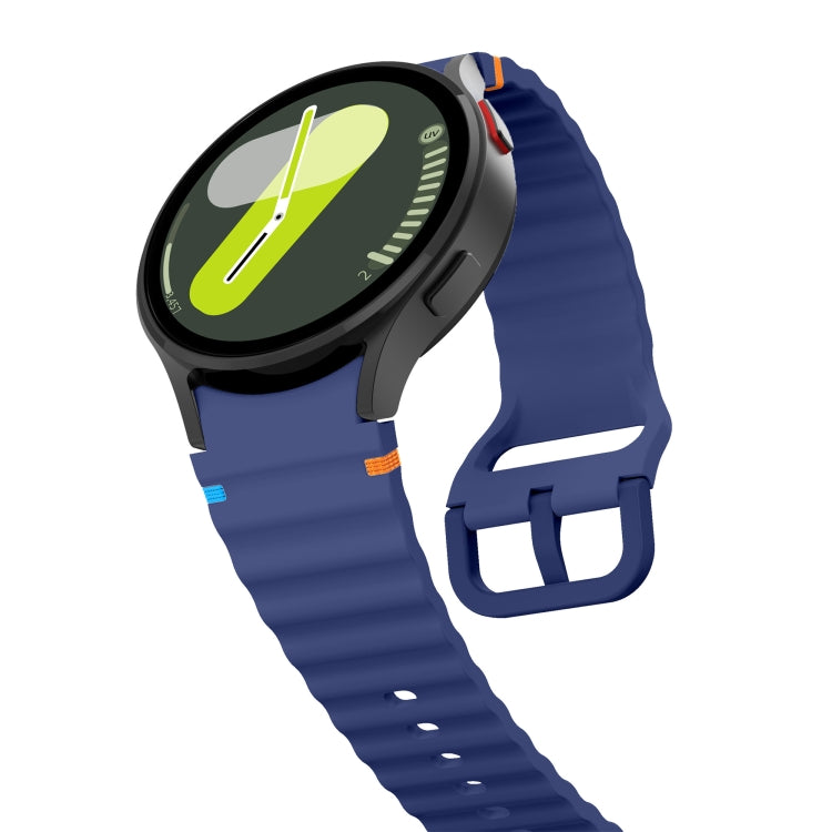 For Samsung Galaxy Watch3 41mm Wave Pattern Stitched Silicone Watch Band(Dark Blue) - free shipping - PMC TechLife - Order now!