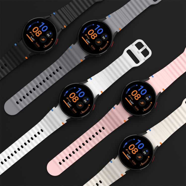 For Samsung Galaxy Watch 6 40 / 44mm Wave Pattern Stitched Silicone Watch Band(Dark Gray) - free shipping - PMC TechLife - Order now!