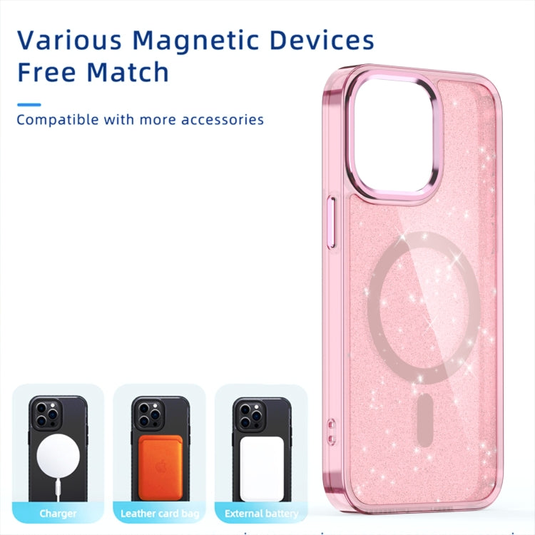 For iPhone 16 Pro Glitter MagSafe Shockproof Phone Case(Blue) - iPhone 16 Pro Cases by PMC TechLife | Online Shopping South Africa | PMC TechLife | Buy Now Pay Later Mobicred