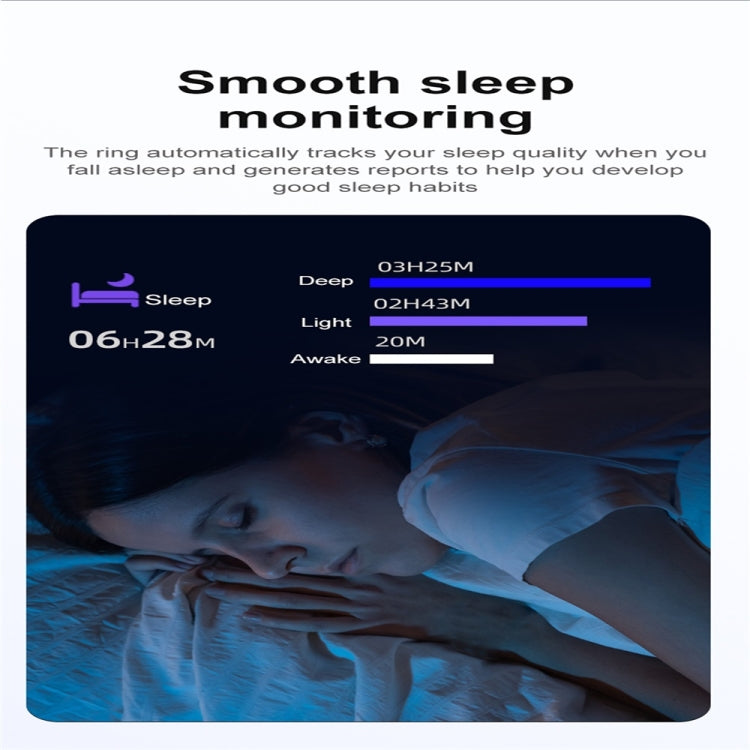 R03 SIZE 9 Smart Ring, Support Heart Rate / Blood Oxygen / Sleep / Multiple Sports Modes(Black) - Smart Rings / Smart Telephones by PMC TechLife | Online Shopping South Africa | PMC TechLife | Buy Now Pay Later Mobicred