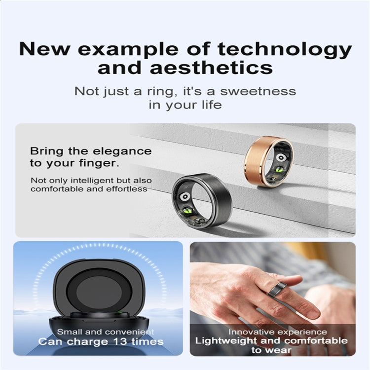R03 SIZE 10 Smart Ring, Support Heart Rate / Blood Oxygen / Sleep / Multiple Sports Modes(Black) - Smart Rings / Smart Telephones by PMC TechLife | Online Shopping South Africa | PMC TechLife | Buy Now Pay Later Mobicred