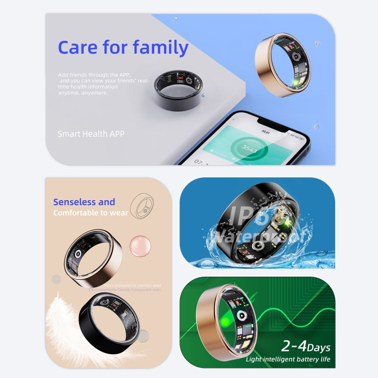 R11M SIZE 8 Smart Ring, Support Heart Rate / Blood Oxygen / Sleep / Multiple Sports Modes(Gold) - Smart Rings / Smart Telephones by PMC Jewellery | Online Shopping South Africa | PMC Jewellery | Buy Now Pay Later Mobicred