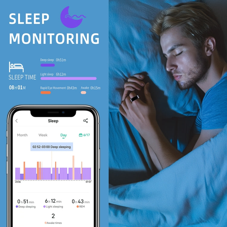R11M SIZE 9 Smart Ring, Support Heart Rate / Blood Oxygen / Sleep / Multiple Sports Modes(Black) - Smart Rings / Smart Telephones by PMC TechLife | Online Shopping South Africa | PMC TechLife | Buy Now Pay Later Mobicred
