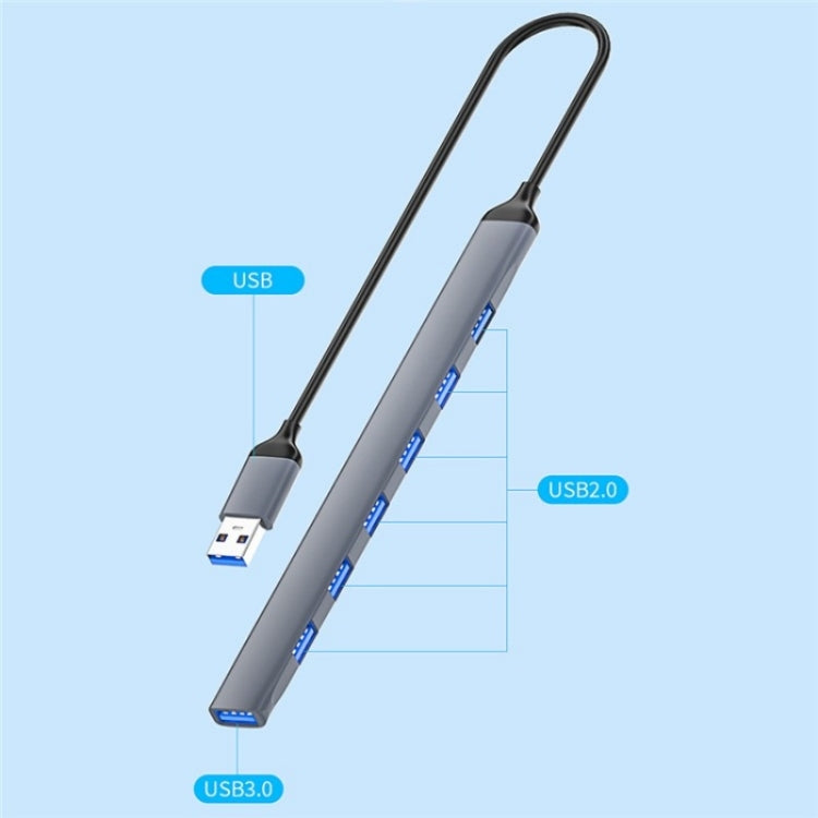 ADS-303A Data Transmission USB 3.0 / 2.0 Hub Expansion Dock Station 7-Port USB Adapter - USB 3.0 HUB by PMC TechLife | Online Shopping South Africa | PMC TechLife | Buy Now Pay Later Mobicred