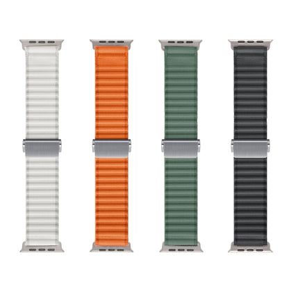 For Apple Watch Ultra 49mm Off Road Magnetic Buckle Braided Nylon Watch Band(Orange) - Watch Bands by PMC Jewellery | Online Shopping South Africa | PMC Jewellery | Buy Now Pay Later Mobicred