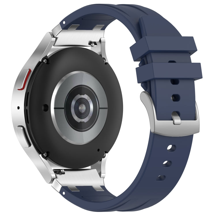 For Samsung Galaxy Watch Active 20mm Quick Release Silver Buckle Royal Silicone Watch Band(Navy Blue) - free shipping - PMC TechLife - Order now!