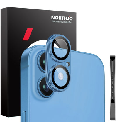 For iPhone 16 / 16 Plus NORTHJO Matte Camera Lens Protector Tempered Glass Rear Lens Film(Blue) - iPhone 16 Tempered Glass by NORTHJO | Online Shopping South Africa | PMC Jewellery | Buy Now Pay Later Mobicred