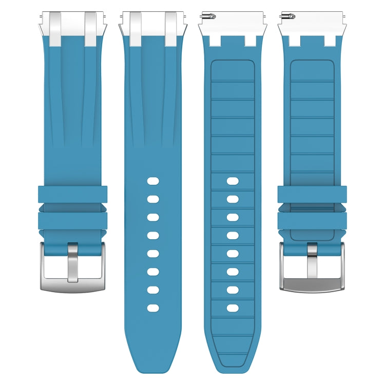 For Amazfit Active 20mm Quick Release Silver Buckle Royal Silicone Watch Band(Sea Blue) - free shipping - PMC TechLife - Order now!