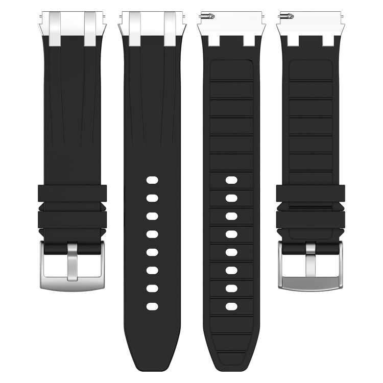 For Amazfit Active 20mm Quick Release Silver Buckle Royal Silicone Watch Band(Black) - free shipping - PMC TechLife - Order now!