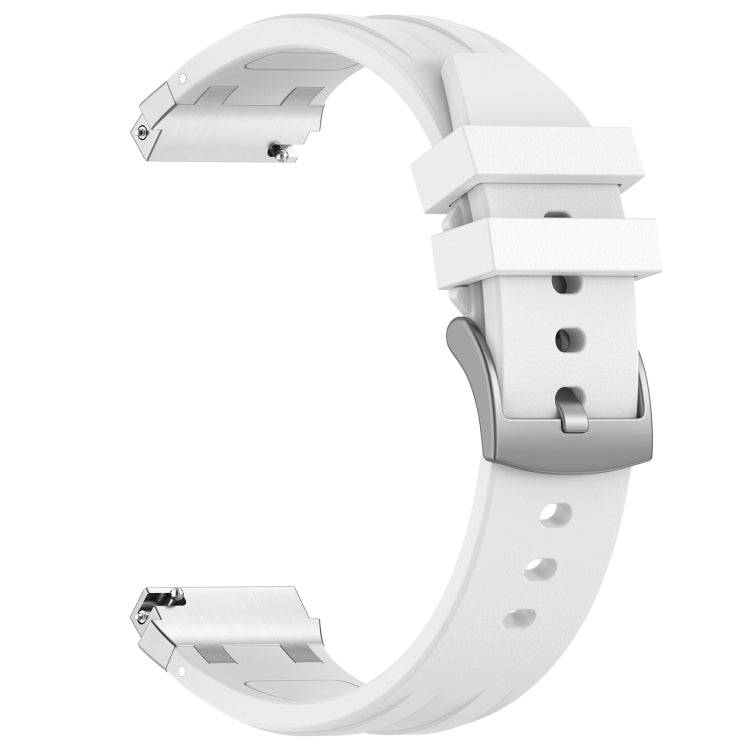 For Amazfit GTR Mini 20mm Quick Release Silver Buckle Royal Silicone Watch Band(White) - free shipping - PMC TechLife - Order now!