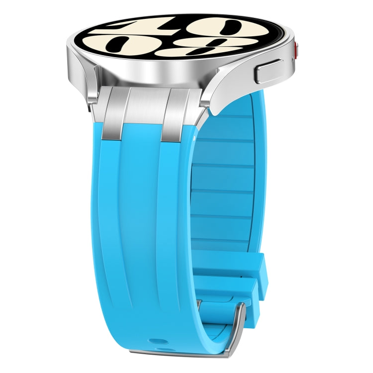 For Amazfit Pop Pro 20mm Quick Release Silver Buckle Royal Silicone Watch Band(Sky Blue) - free shipping - PMC TechLife - Order now!