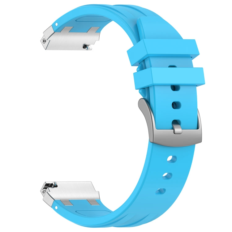 For Amazfit Pop Pro 20mm Quick Release Silver Buckle Royal Silicone Watch Band(Sky Blue) - free shipping - PMC TechLife - Order now!