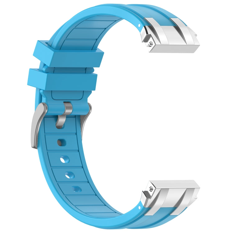 For Amazfit Pop Pro 20mm Quick Release Silver Buckle Royal Silicone Watch Band(Sky Blue) - free shipping - PMC TechLife - Order now!