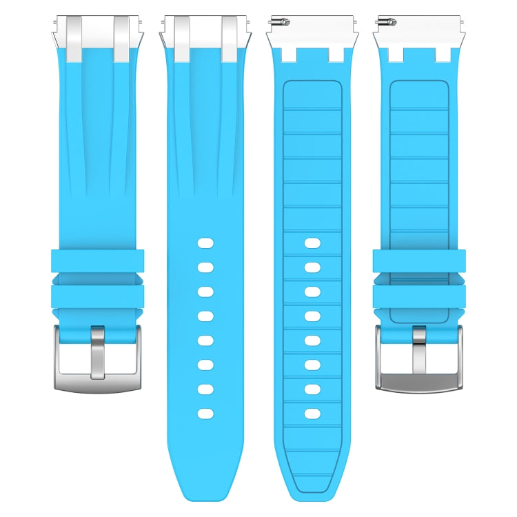 For Amazfit Pop Pro 20mm Quick Release Silver Buckle Royal Silicone Watch Band(Sky Blue) - free shipping - PMC TechLife - Order now!
