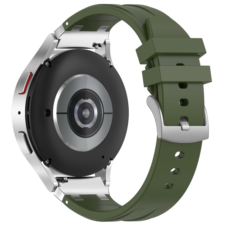 For Amazfit Pop 20mm Quick Release Silver Buckle Royal Silicone Watch Band(Olive Green) - free shipping - PMC TechLife - Order now!