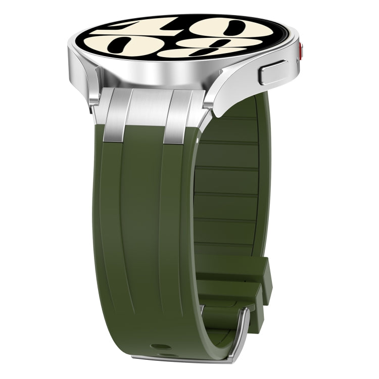 For Amazfit Pop 20mm Quick Release Silver Buckle Royal Silicone Watch Band(Olive Green) - free shipping - PMC TechLife - Order now!