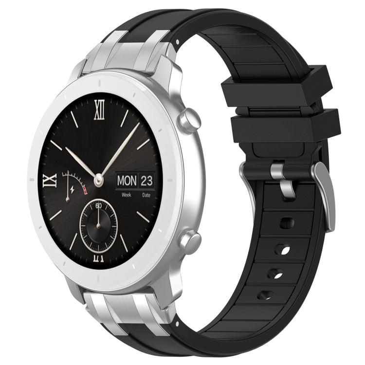 For Amazfit Pop 20mm Quick Release Silver Buckle Royal Silicone Watch Band(Black) - free shipping - PMC TechLife - Order now!