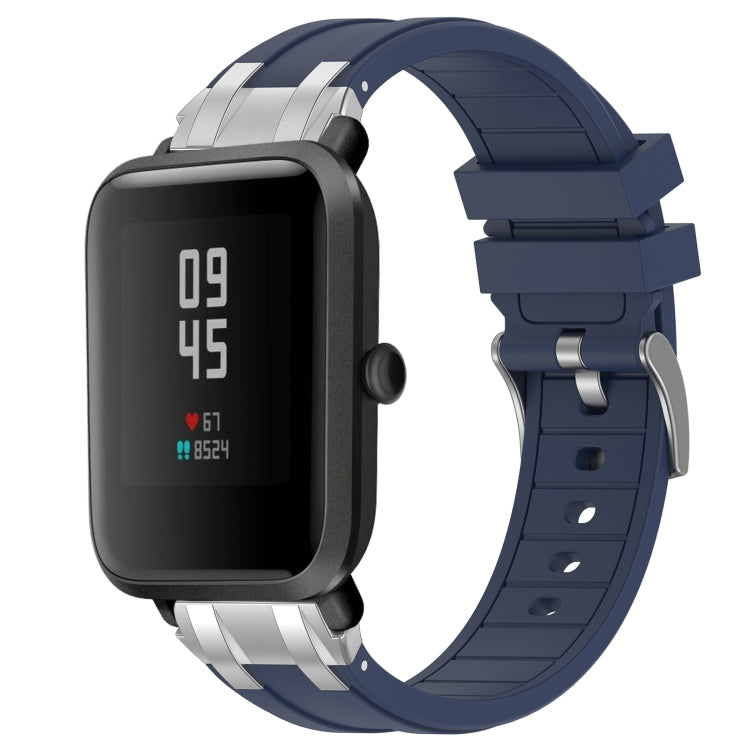For Amazfit Bip Lite 20mm Quick Release Silver Buckle Royal Silicone Watch Band(Navy Blue) - free shipping - PMC TechLife - Order now!