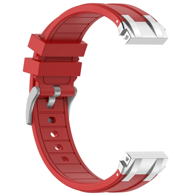 For Amazfit Bip Lite 20mm Quick Release Silver Buckle Royal Silicone Watch Band(Red) - free shipping - PMC TechLife - Order now!