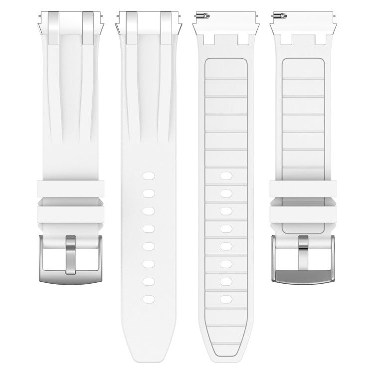 For Honor Watch ES 20mm Quick Release Silver Buckle Royal Silicone Watch Band(White) - free shipping - PMC TechLife - Order now!