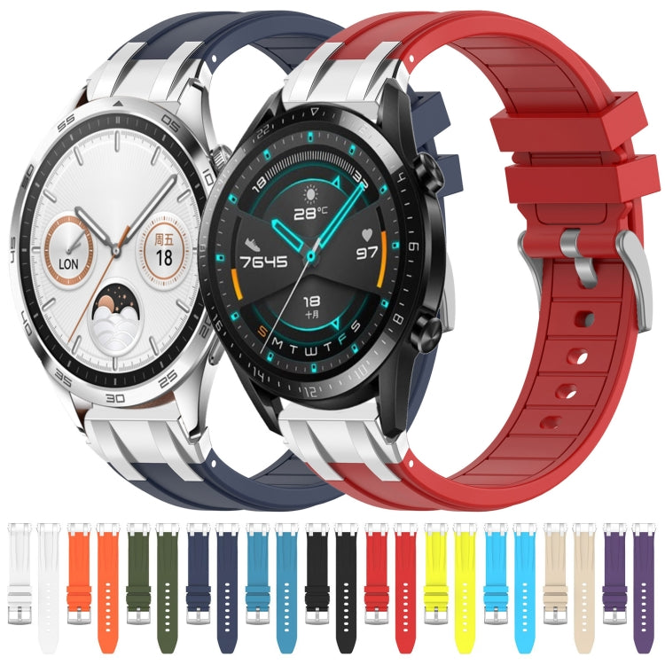 For Huawei Watch 4 Pro 22mm Quick Release Silver Buckle Royal Silicone Watch Band(Sky Blue) - free shipping - PMC TechLife - Order now!