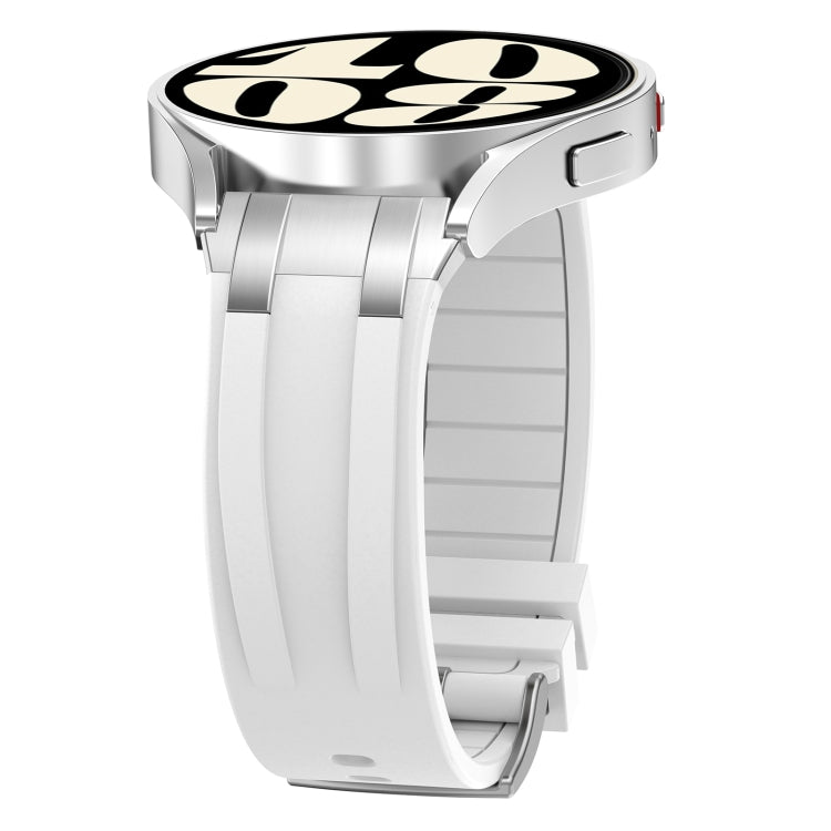 For Honor Magic Watch 22mm Quick Release Silver Buckle Royal Silicone Watch Band(White) - free shipping - PMC TechLife - Order now!