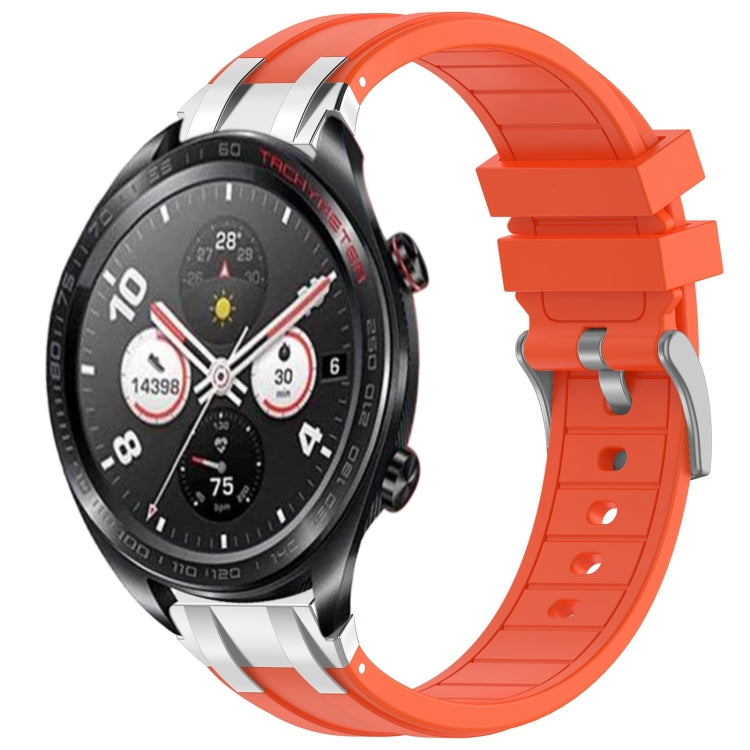 For Honor Magic Watch 22mm Quick Release Silver Buckle Royal Silicone Watch Band(Orange) - free shipping - PMC TechLife - Order now!