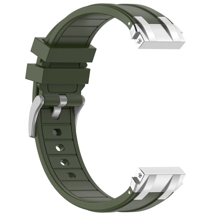 For Honor Magic Watch 22mm Quick Release Silver Buckle Royal Silicone Watch Band(Olive Green) - free shipping - PMC TechLife - Order now!