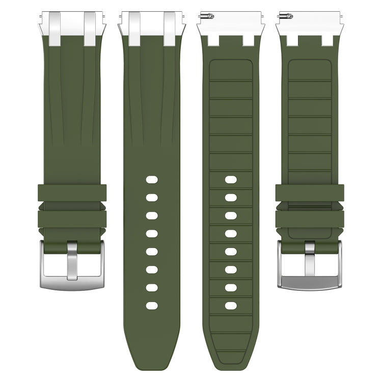 For Honor Magic Watch 22mm Quick Release Silver Buckle Royal Silicone Watch Band(Olive Green) - free shipping - PMC TechLife - Order now!