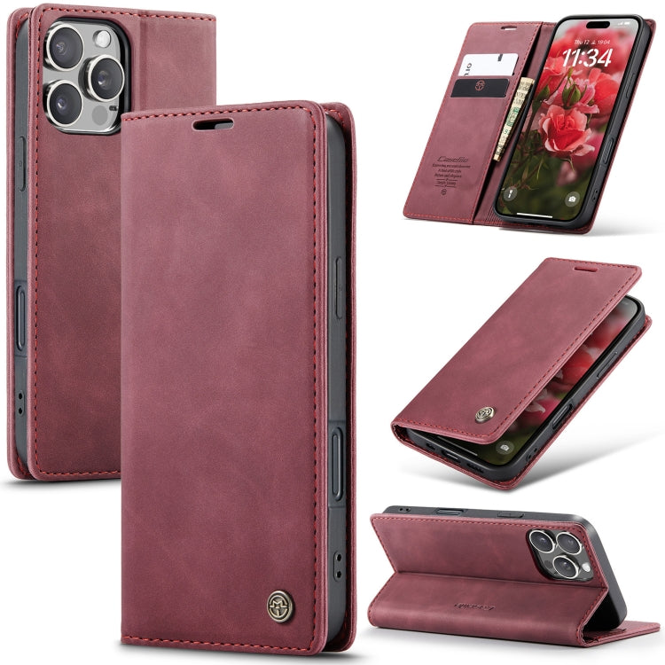 For iPhone 16 Pro Max CaseMe 013 Multifunctional Horizontal Flip Leather Phone Case(Red) - iPhone 16 Pro Max Cases by CaseMe | Online Shopping South Africa | PMC Jewellery | Buy Now Pay Later Mobicred