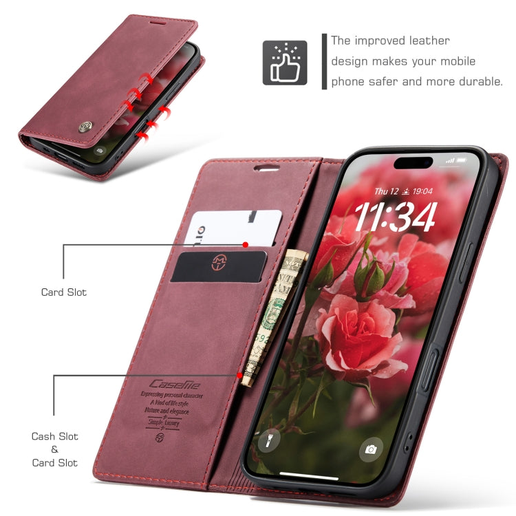 For iPhone 16 Pro CaseMe 013 Multifunctional Horizontal Flip Leather Phone Case(Red) - iPhone 16 Pro Cases by CaseMe | Online Shopping South Africa | PMC Jewellery | Buy Now Pay Later Mobicred