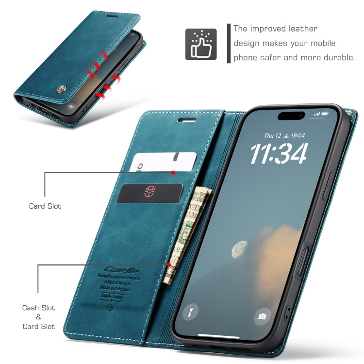 For iPhone 16 Pro CaseMe 013 Multifunctional Horizontal Flip Leather Phone Case(Blue) - iPhone 16 Pro Cases by CaseMe | Online Shopping South Africa | PMC Jewellery | Buy Now Pay Later Mobicred