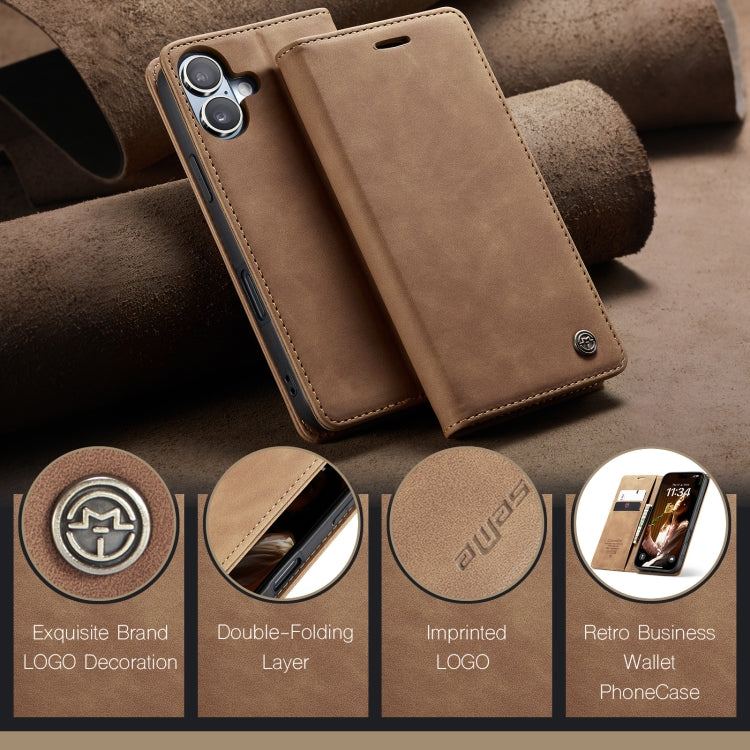 For iPhone 16 CaseMe 013 Multifunctional Horizontal Flip Leather Phone Case(Brown) - iPhone 16 Cases by CaseMe | Online Shopping South Africa | PMC Jewellery | Buy Now Pay Later Mobicred