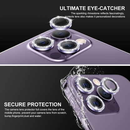 For iPhone 16 / 16 Plus ENKAY AR Anti-reflection Individual Diamond Ring Camera Lens Glass Full Film(Deep Purple) - iPhone 16 Plus Tempered Glass by ENKAY | Online Shopping South Africa | PMC Jewellery | Buy Now Pay Later Mobicred