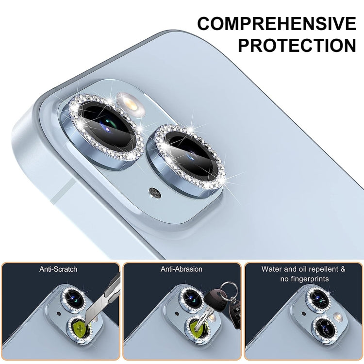 For iPhone 16 Pro / 16 Pro Max ENKAY AR Anti-reflection Individual Diamond Ring Camera Lens Glass Full Film(Sierra Blue) - iPhone 16 Pro Max Tempered Glass by ENKAY | Online Shopping South Africa | PMC Jewellery | Buy Now Pay Later Mobicred