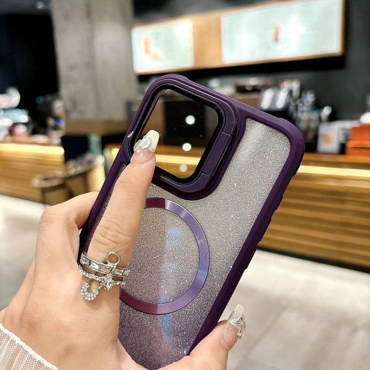 For iPhone 16 Plus CD-grain Gradient Glitter Magsafe Acrylic Hybrid TPU Phone Case(Green) - iPhone 16 Plus Cases by PMC TechLife | Online Shopping South Africa | PMC TechLife | Buy Now Pay Later Mobicred
